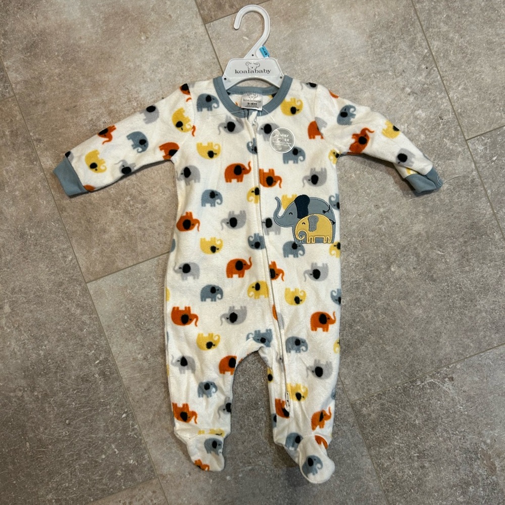 Koala Kids White and Gray Footie with Built-in Feet